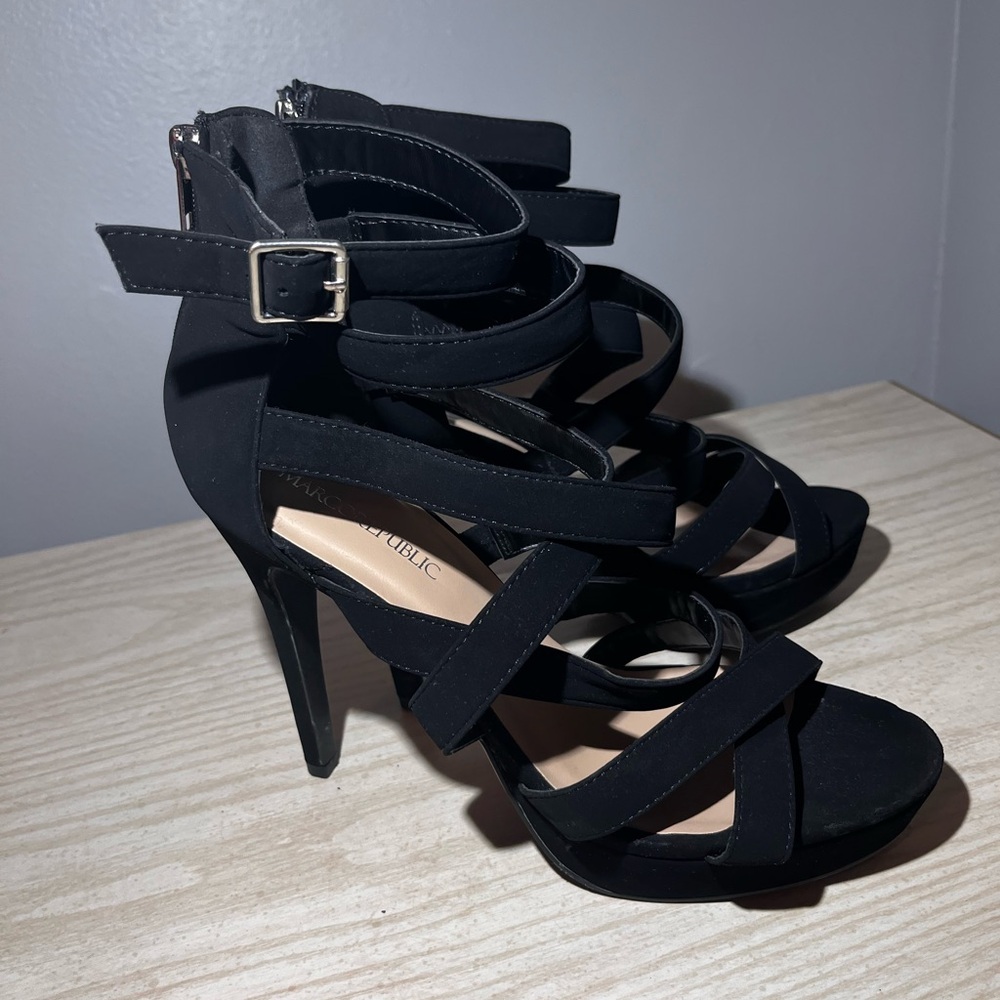 Elegant Black Strappy Heels